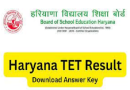 Haryana TET HTET Answer Key 2022