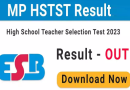MP High School Teacher Selection Test HSTST 2023 Math Revised Result