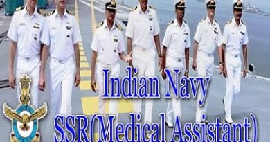 Indian Navy SSR Medical Assistant Recruitment