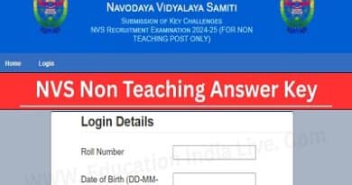 NVS Non Teaching Post Answer Key