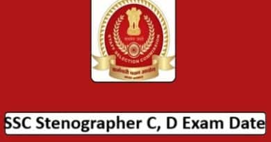 SSC Stenographer C, D Exam Date
