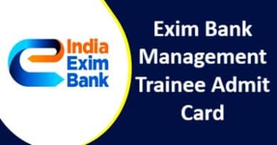 Exim Bank Management Trainee Admit Card