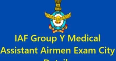 IAF Group Y Medical Assistant Airmen Exam City Details