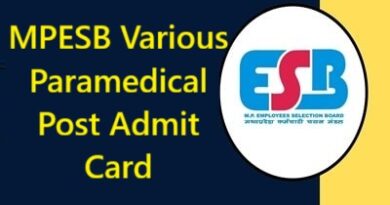 MPESB Various Paramedical Post Admit Card