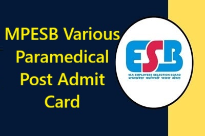 MPESB Various Paramedical Post Admit Card