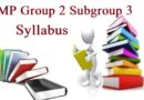 MP Group 2 Subgroup 3 Syllabus