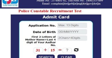 MP Police Constable Admit Card