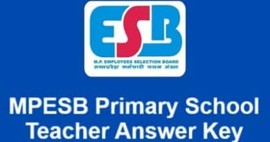 MPESB Primary School Teacher Answer Key