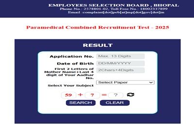 MPESB Group 5 Paramedical Staff Result