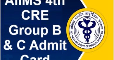 AIIMS 4th CRE Group B & C Admit Card