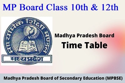 MP Board Time Table