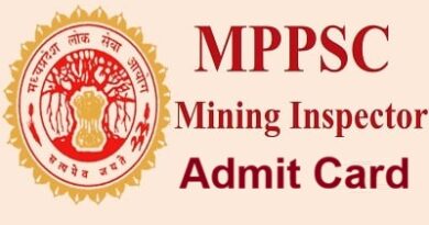 MPPSC Mining Inspector Admit Card