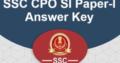 SSC CPO SI Paper-I Answer Key