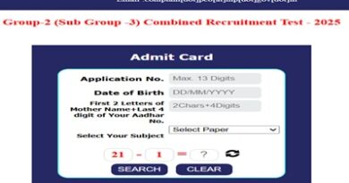 MPESB Group 2 Sub Group 3 Admit Card