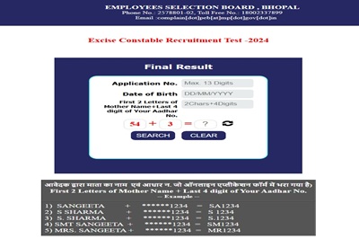 MPESB Excise Constable Result