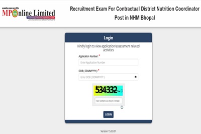 Mp Nhm District Nutrition Coordinator Admit Card